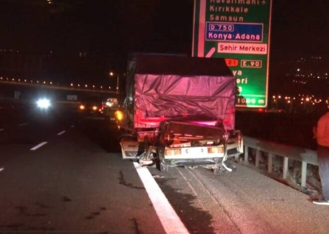 Ankara’da emniyet şeridindeki TIR’a çarptı: Hayatını kaybetti!