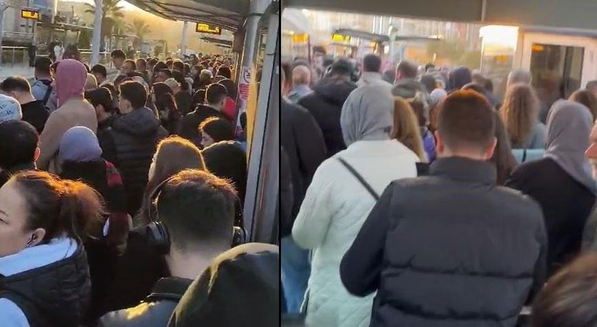 İstanbul’da tramvay seferleri aksadı! Vatandaşlar yoğunluk oluşturdu